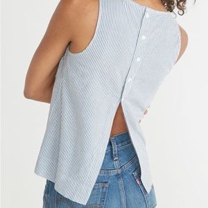 Tristan Blue and White Striped Tank Top